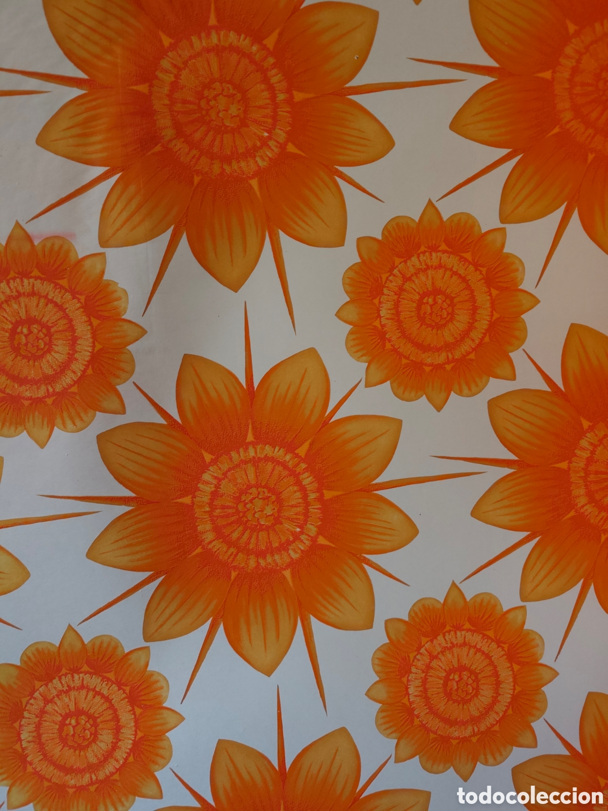 Vintage: Papel pintado naranja vintage a&ntilde;os 60 y 70