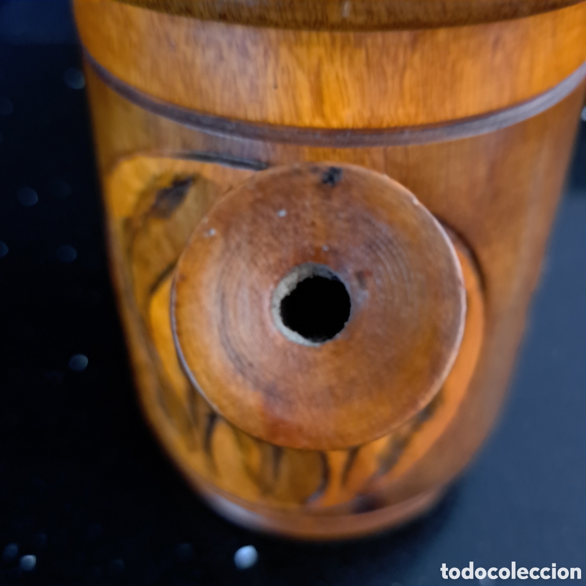 Vintage: JUEGO DE CAFE ARTESANAL - MADERA - Foto 12