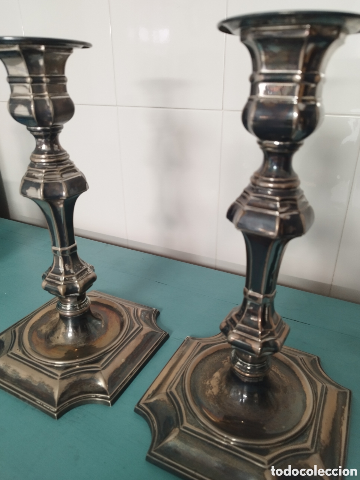 Vintage: PLATA PAREJA CANDELABROS DE UN BRAZO