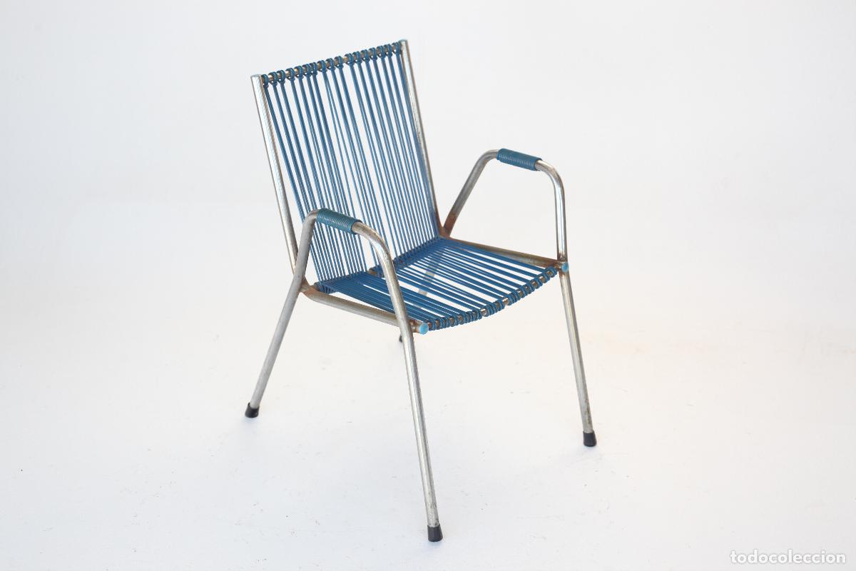Vintage: silla infantil vintage scoubidou plastico azul a&ntilde;os 70 retro Francia