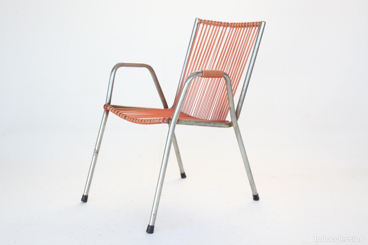 Vintage: silla infantil vintage scoubidou plastico naranja a&ntilde;os 70 retro Francia