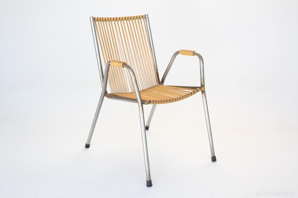 Vintage: silla infantil vintage scoubidou plastico amarillo a&ntilde;os 70 retro Francia