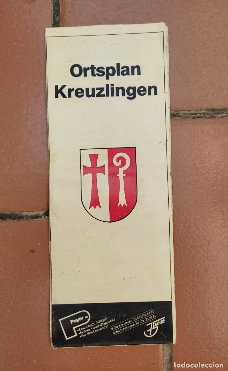 Vintage: plano mapa callejero Kreuzlingen - 75 aniversario - Ortsplan Kreuzlingen - 75 Jahre - plegable