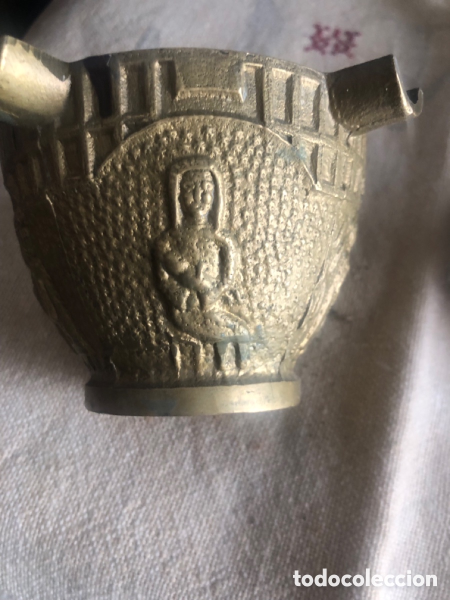 Vintage: cenicero de lat&oacute;n con forma de mortero - Foto 5