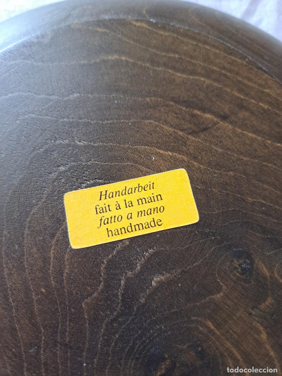 Vintage: Bonito plato de madera pintado a mano. - Foto 5