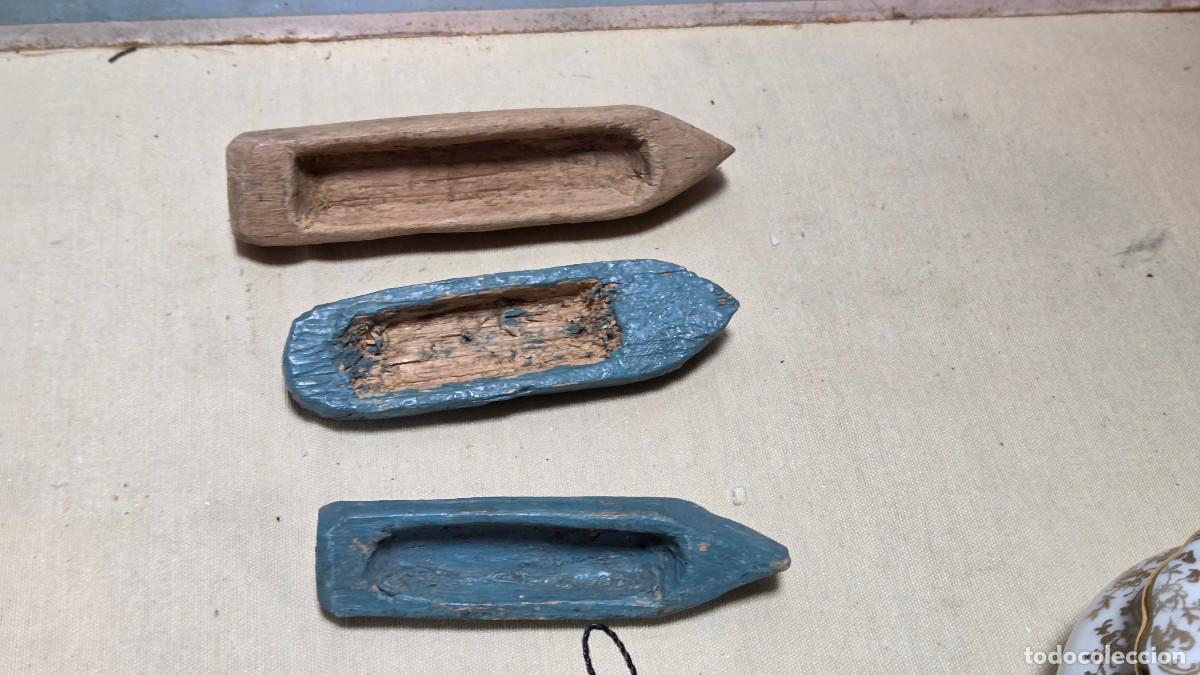 Vintage: 3 buques de madera sin acabar
