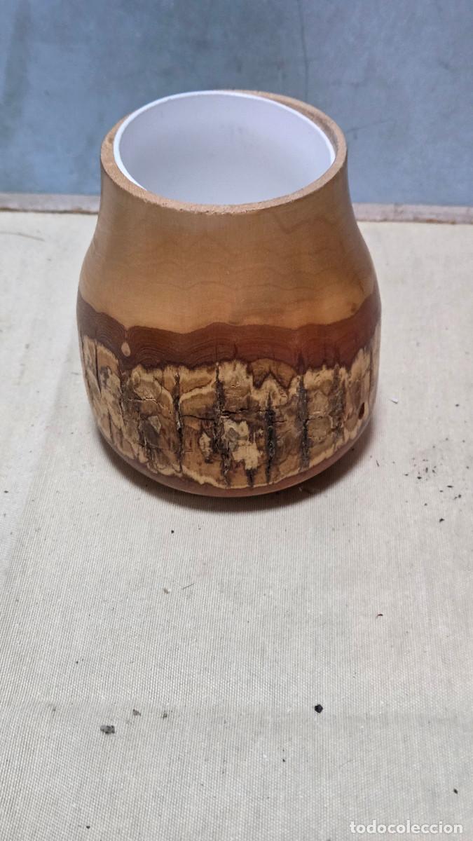 Vintage: jarron de madera vintage