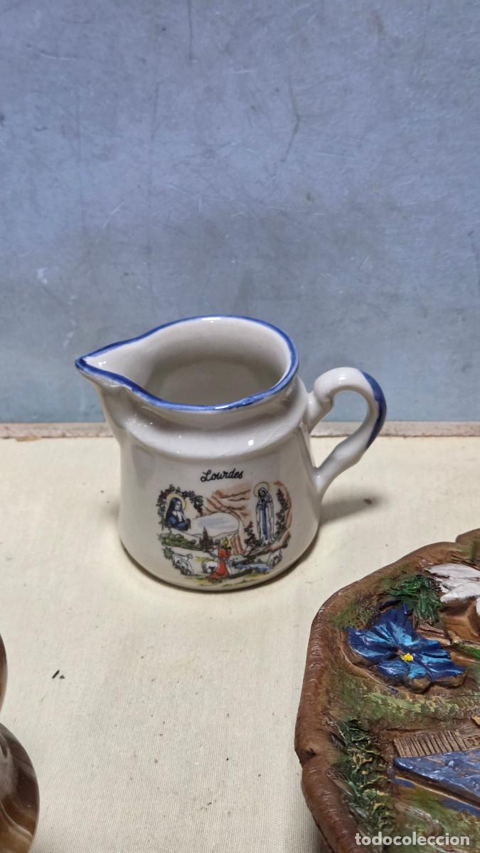 Vintage: jarra religiosa de ceramica