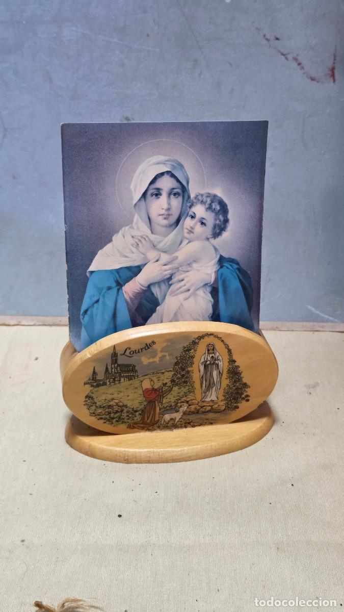 Vintage: lapicero de madera con virgen