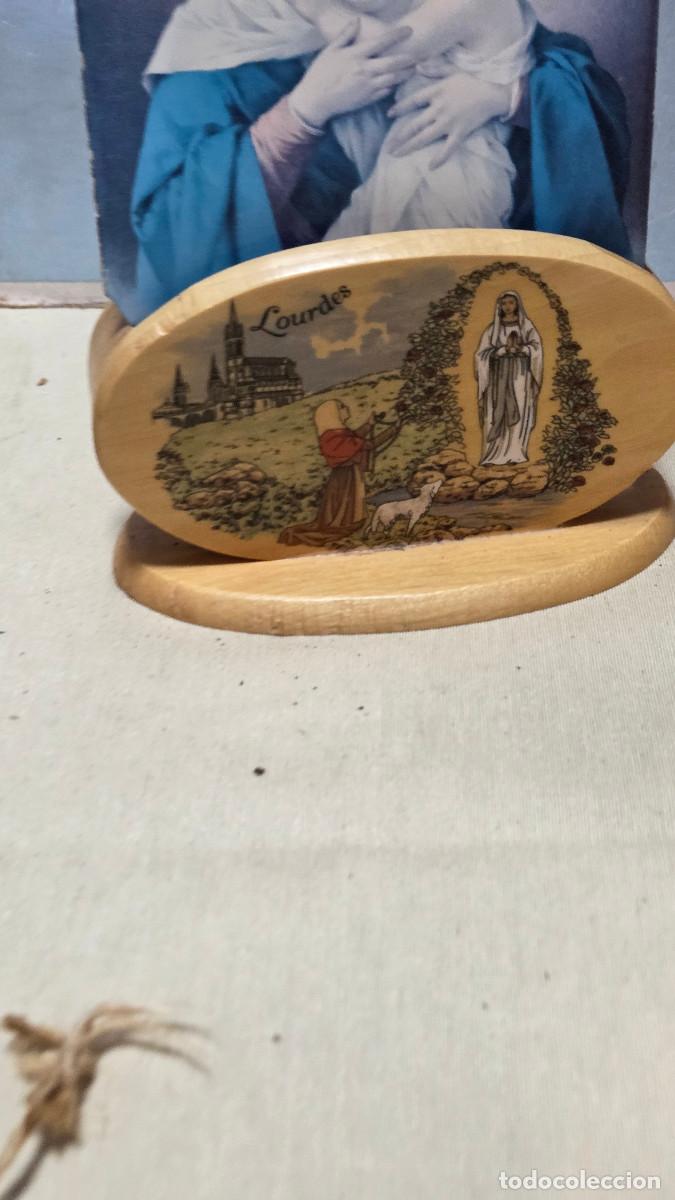 Vintage: lapicero de madera con virgen - Foto 2