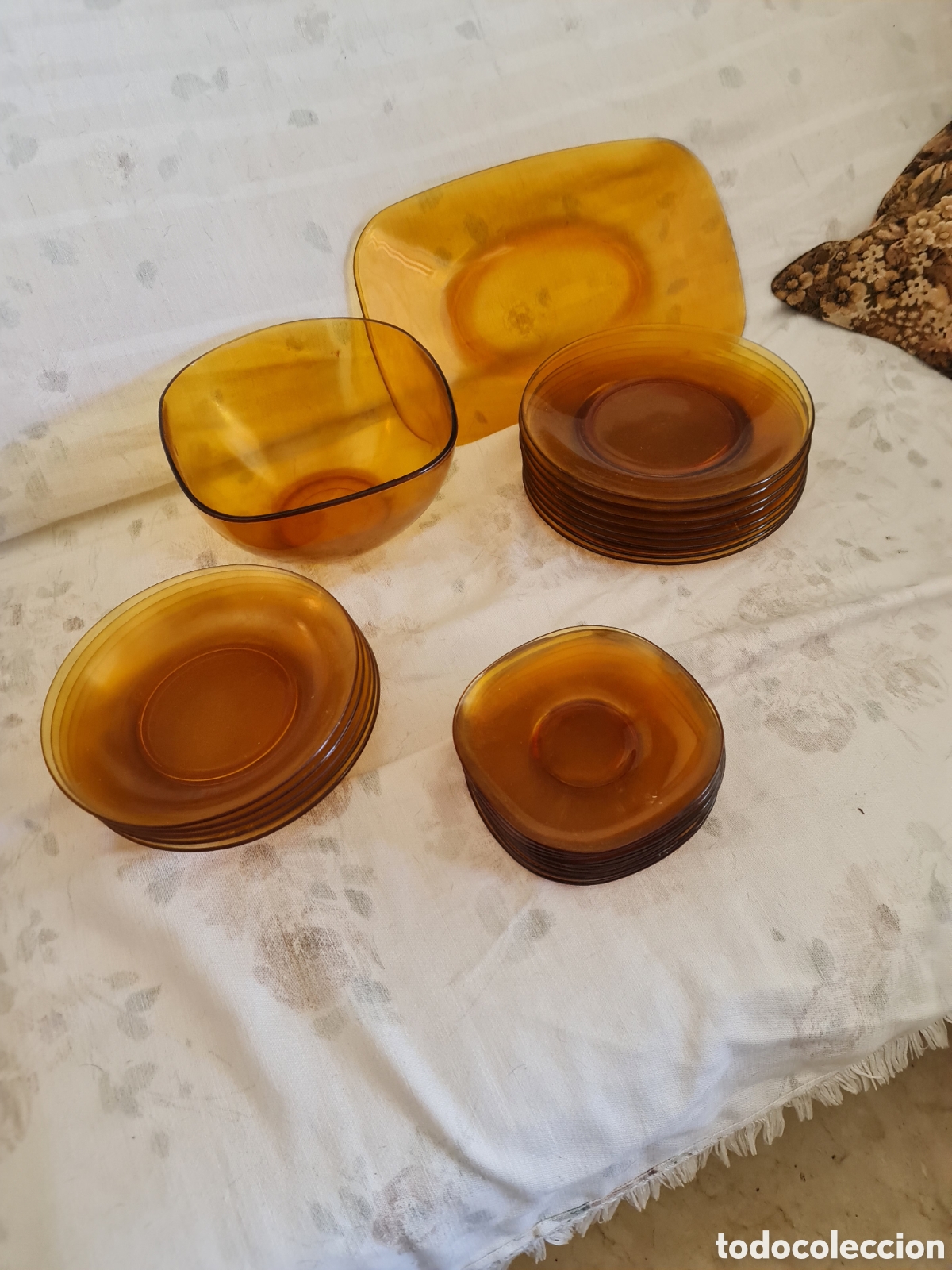 Vintage: Vereco Retro Lote de vajilla &Aacute;mbar