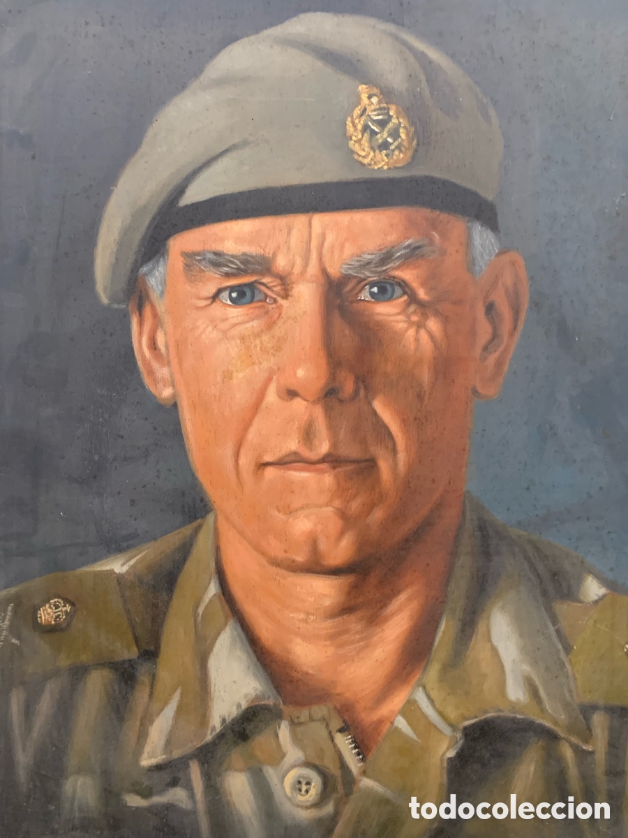 Vintage: Militar &oacute;leo sobre tabla 43x60 cm - Foto 2