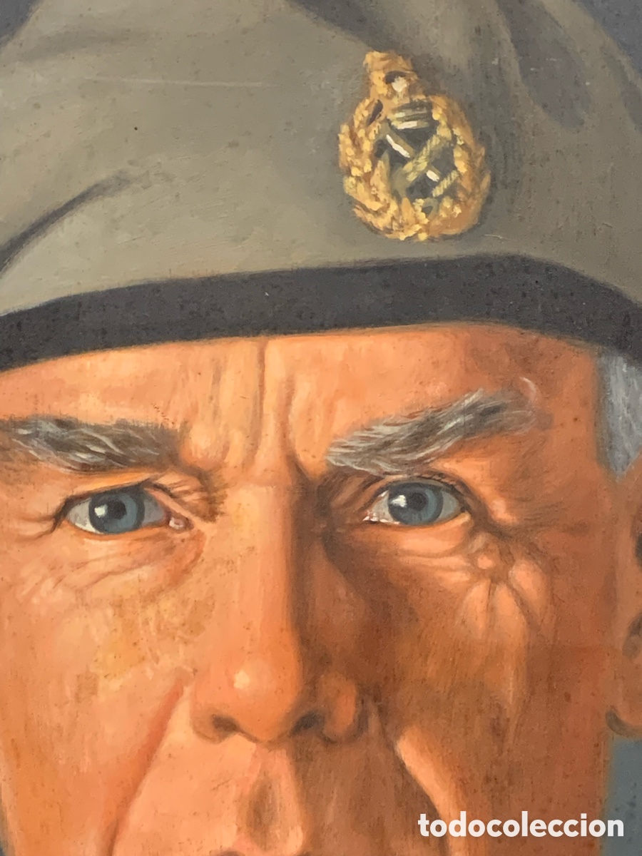 Vintage: Militar &oacute;leo sobre tabla 43x60 cm - Foto 3