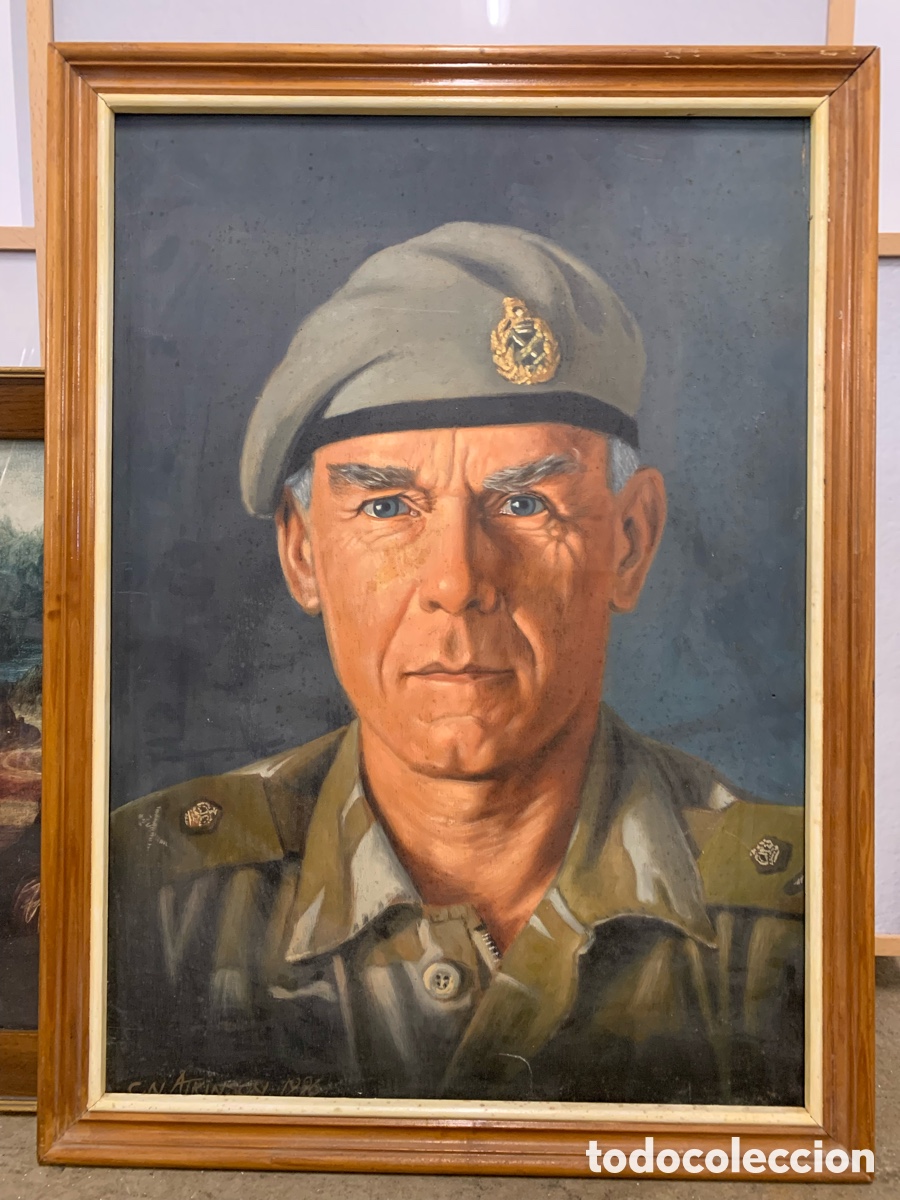 Vintage: Militar &oacute;leo sobre tabla 43x60 cm - Foto 5
