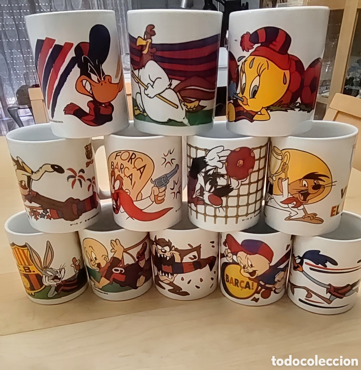 Vintage: 12 Tazas Bar&ccedil;a Warner Bros