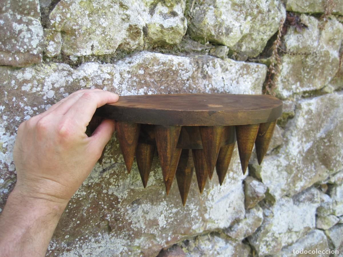 Vintage: M&Eacute;NSULA DE MADERA - BRUTALISTA - PEANA