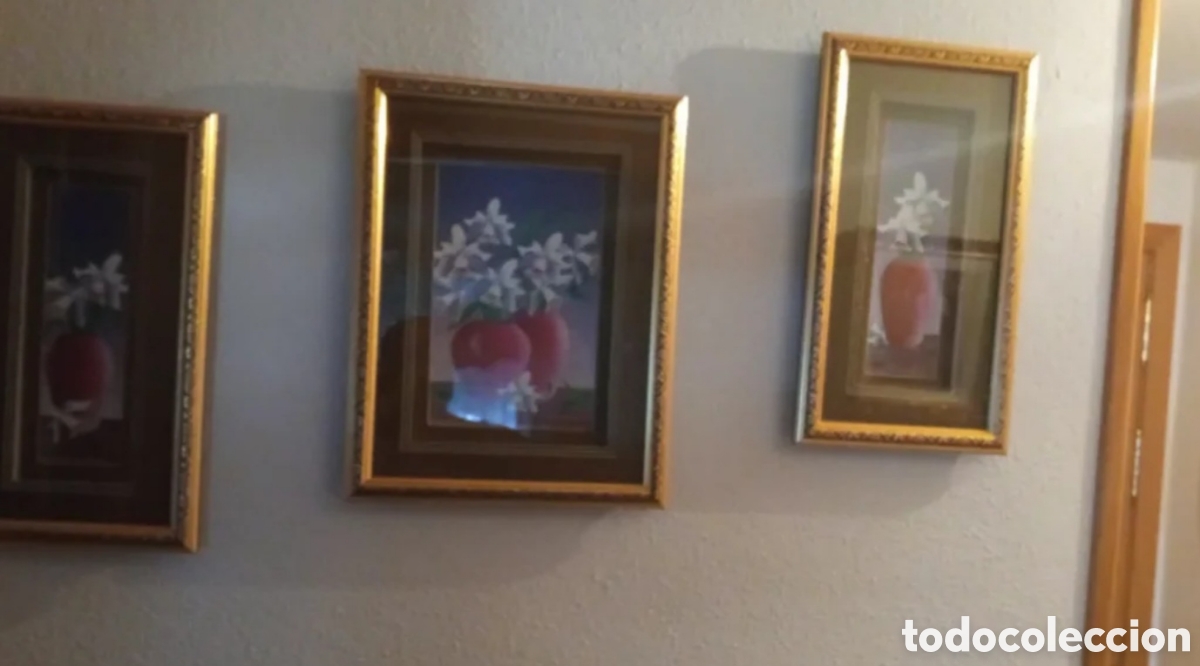 Vintage: Conjunto de tres cuadros decorativos con marcos