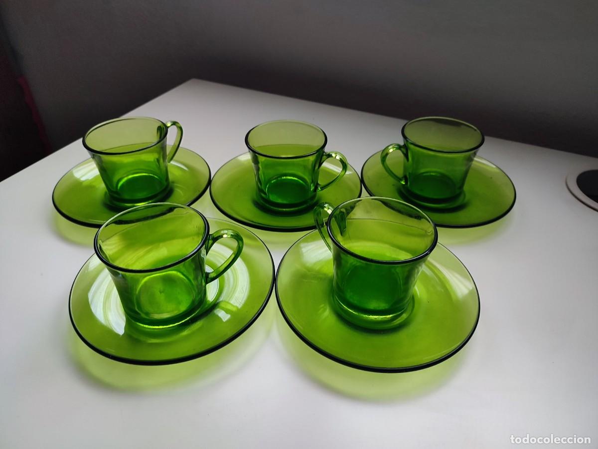Vintage: 5 tazas de caf&eacute; y platillos duralex