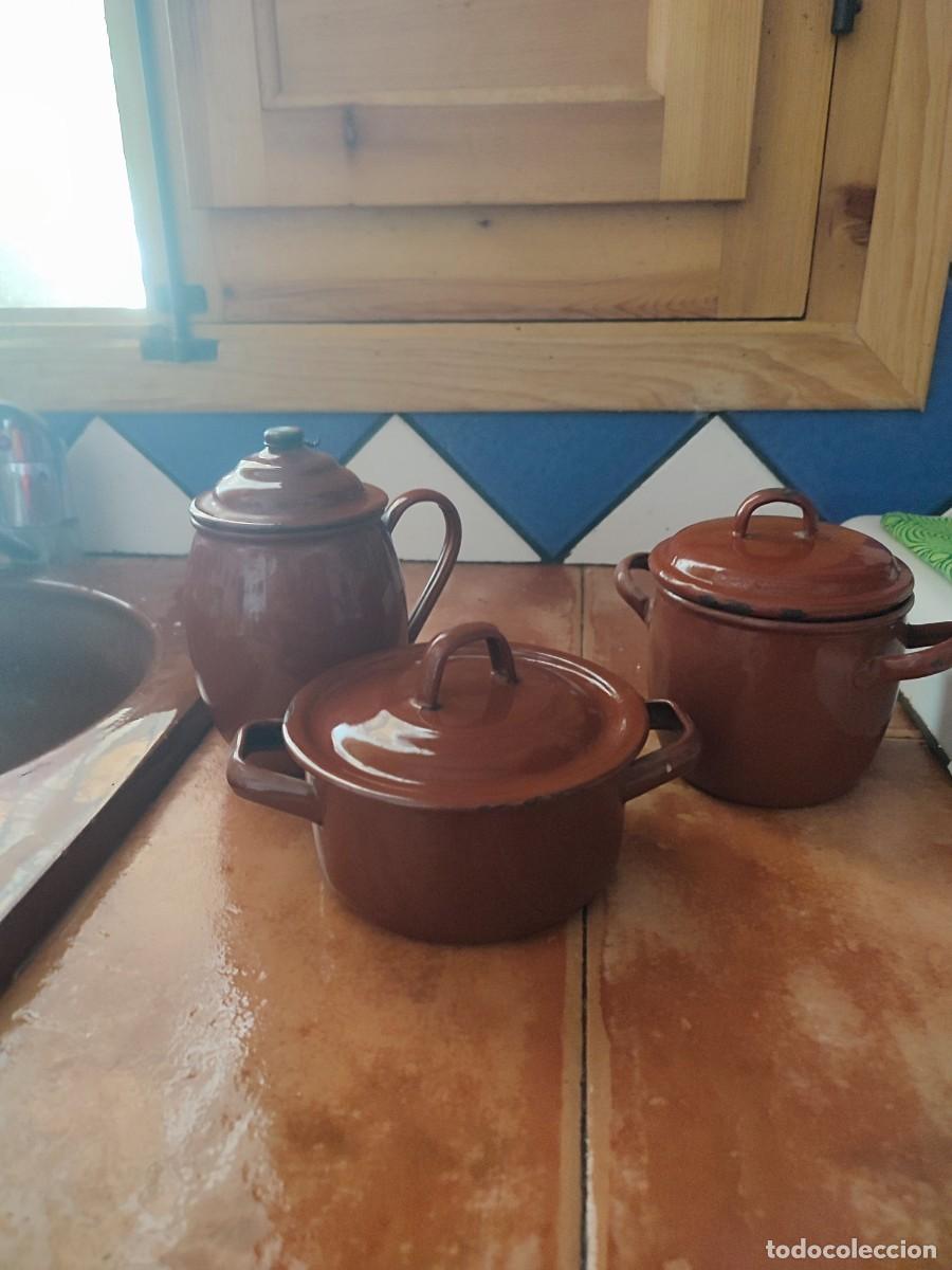 Vintage: Lote de tres ollitas de porcelana antiguas