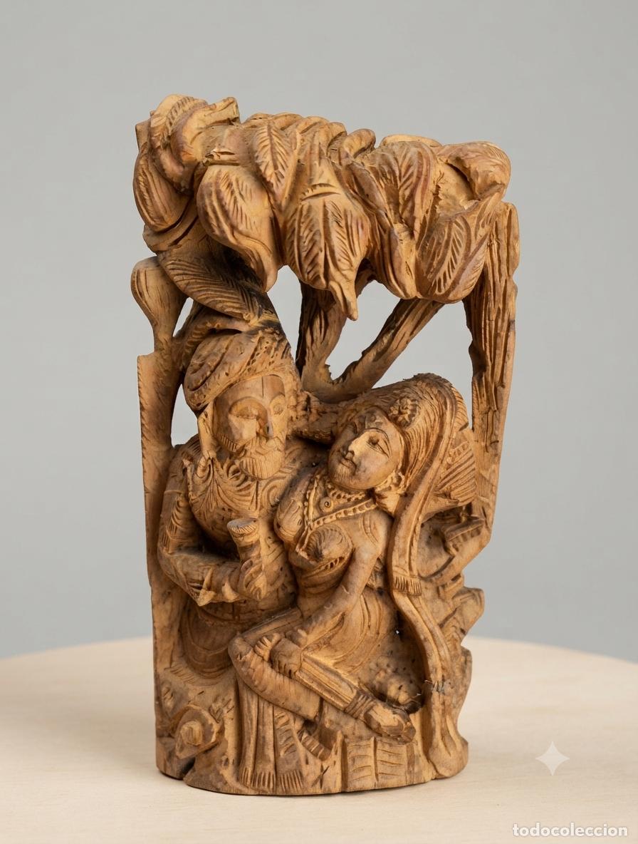 Vintage: ESCULTURA HIND&Uacute; TALLADA EN MADERA DE BOJ