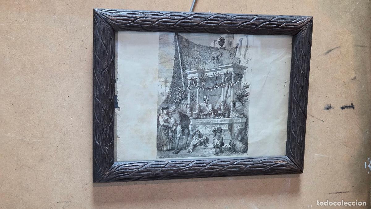 Vintage: cuadro con grabado antiguo