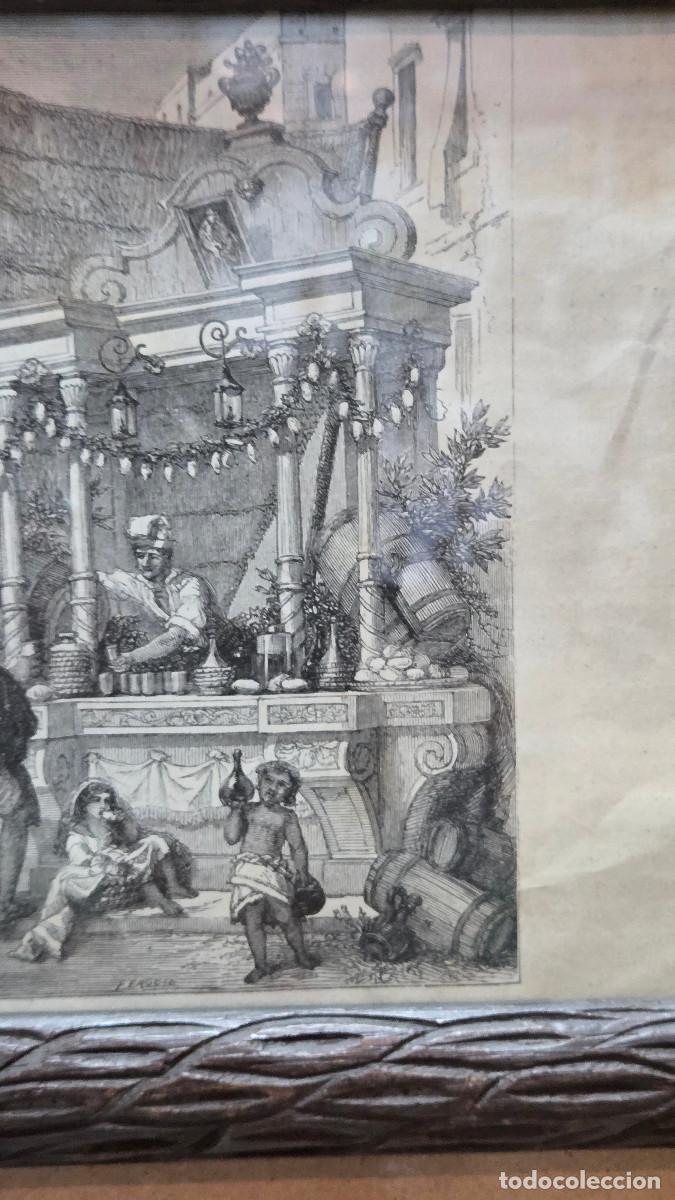 Vintage: cuadro con grabado antiguo - Foto 3