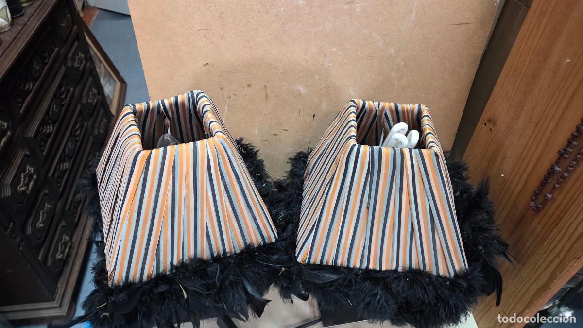 Vintage: 2 lamparas de mesa cromadas y con plumas - Foto 6