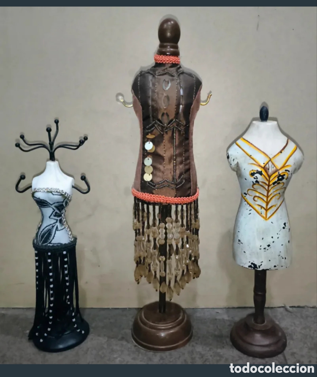 Vintage: 3 Maniqu&iacute;es decorativos miniatura
