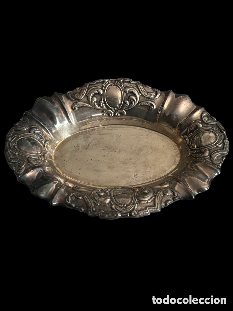 Vintage: Bandeja antigua metal plateado.