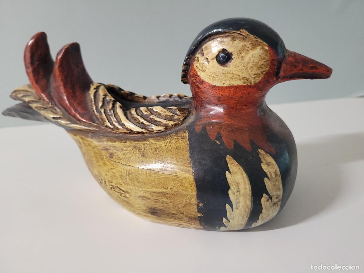Vintage: Pato mandar&iacute;n de madera, mod. 3