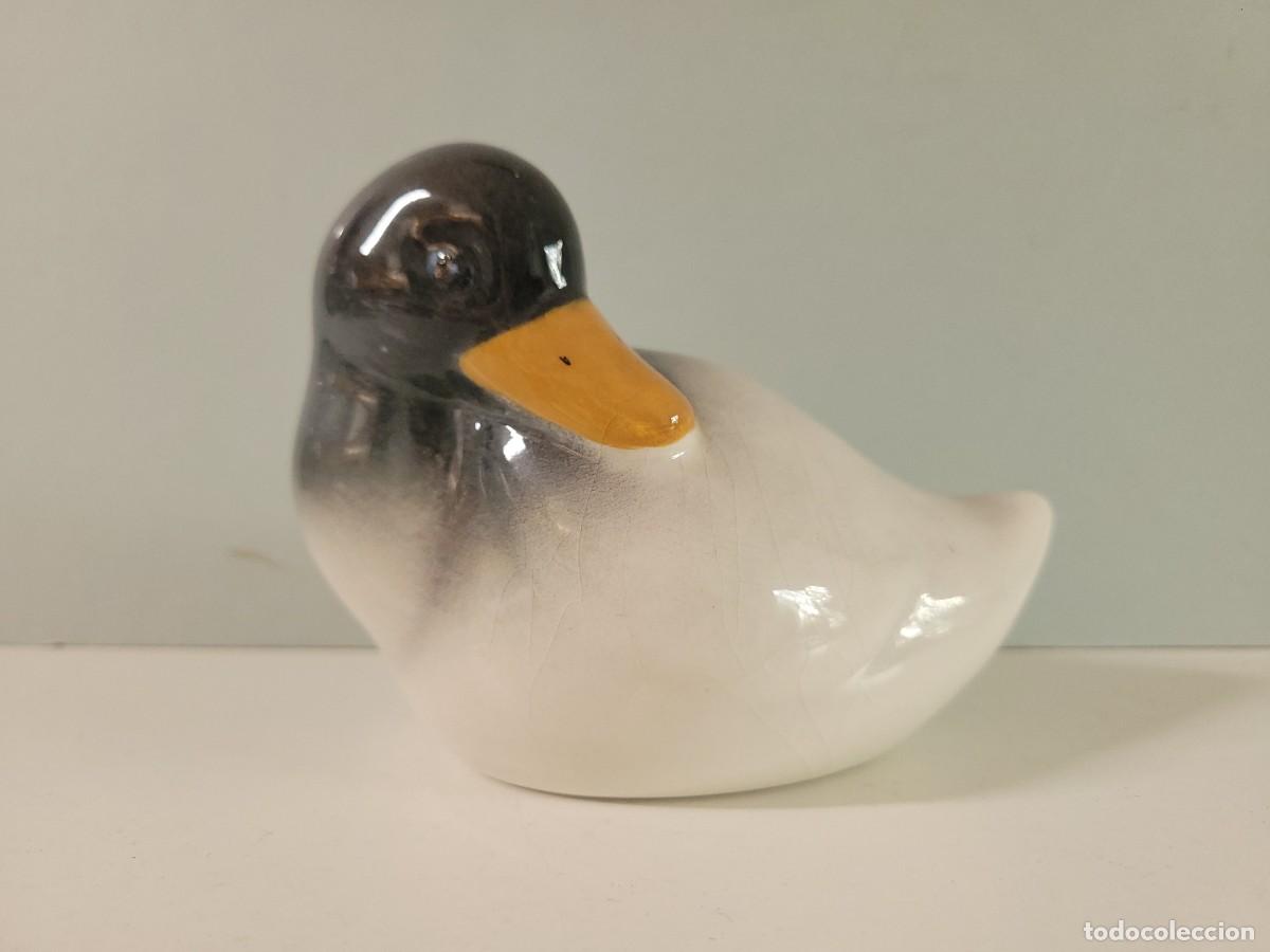 Vintage: Pato de cer&aacute;mica peque&ntilde;o de color blanco