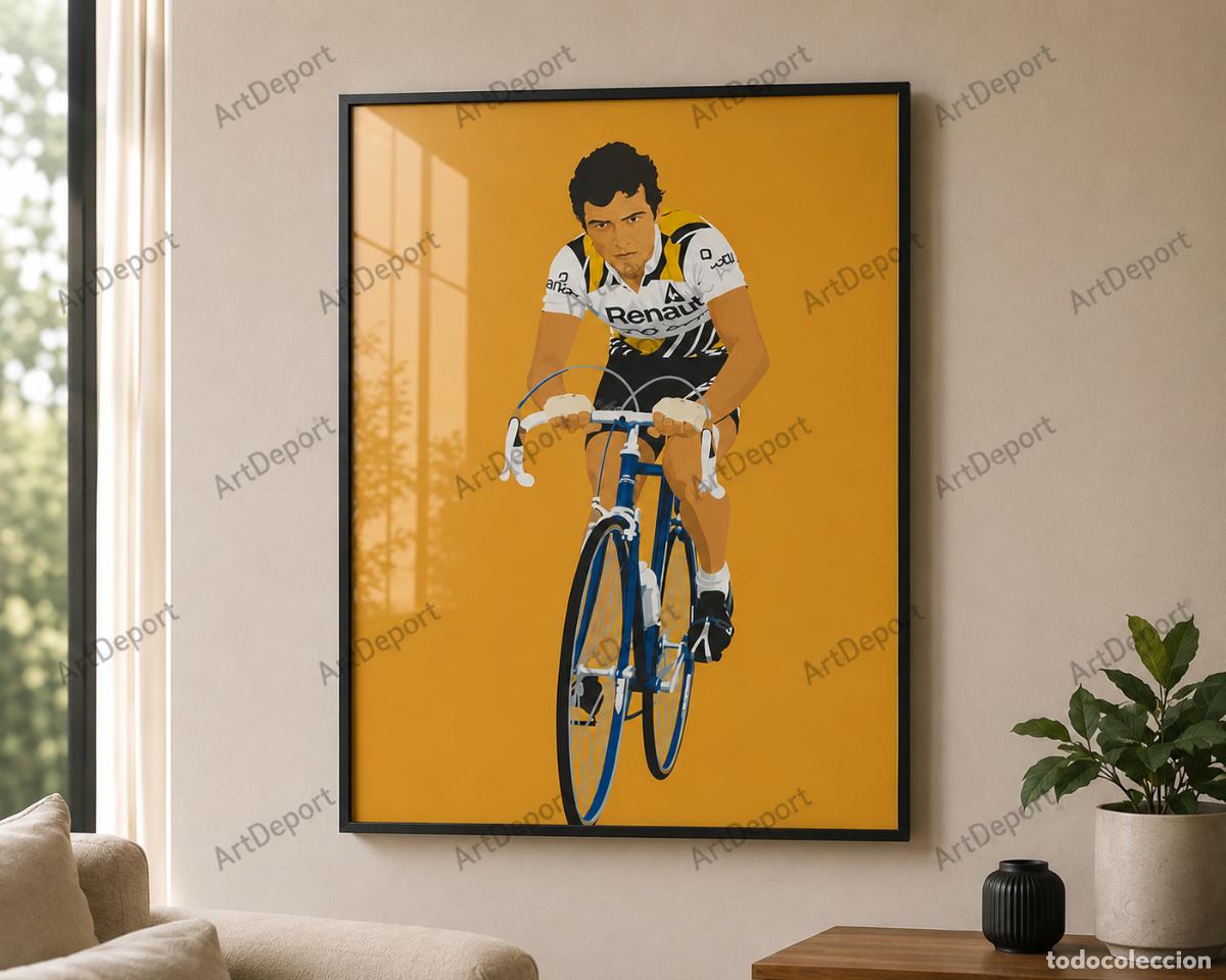 Vintage: Cuadro Ilustraci&oacute;n Ciclista Bernard Hinault