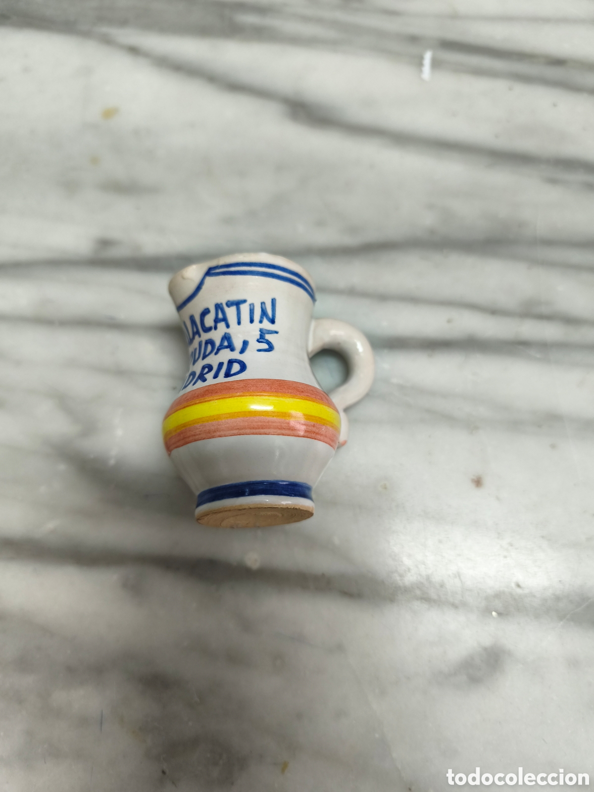 Vintage: Jarrita de loza,anuncia Malacat&iacute;n - Madrid.