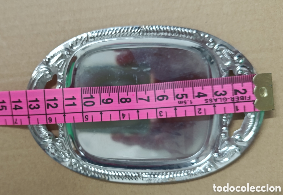 Vintage: Mini bandeja plateada, 13 x 8 cm. - Foto 2