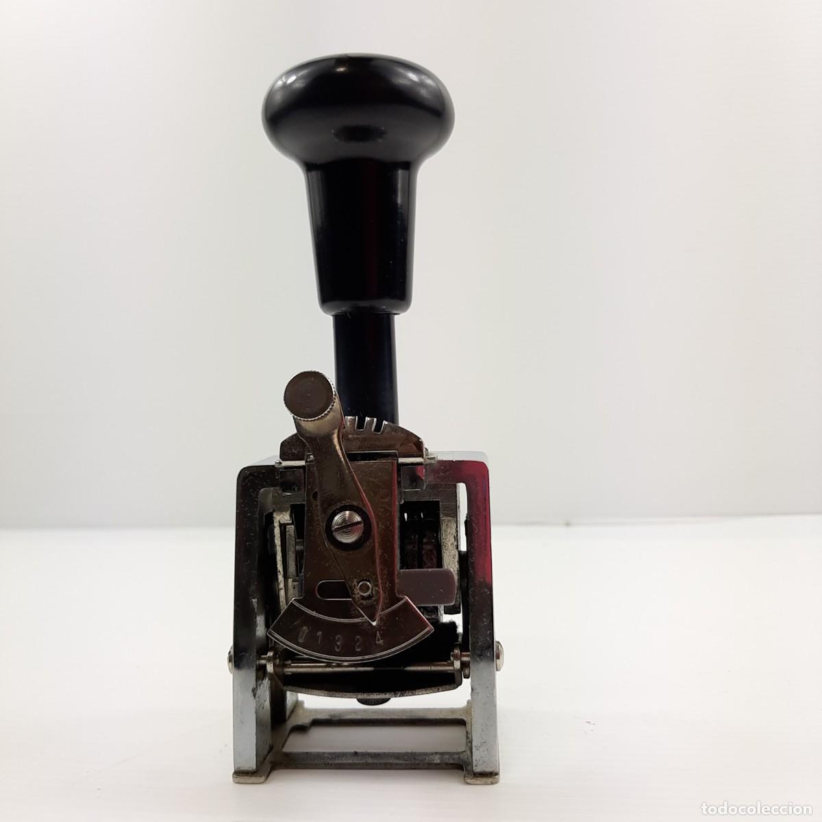 Vintage: Timbro professionale in acciaio numerico sequenziale automatico 6 cifre - estampilla