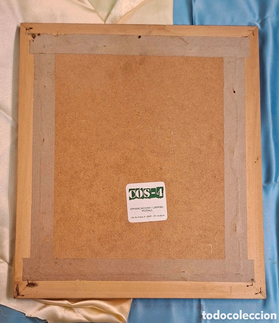Vintage: Marco de madera con un abanico de papel. - Foto 5
