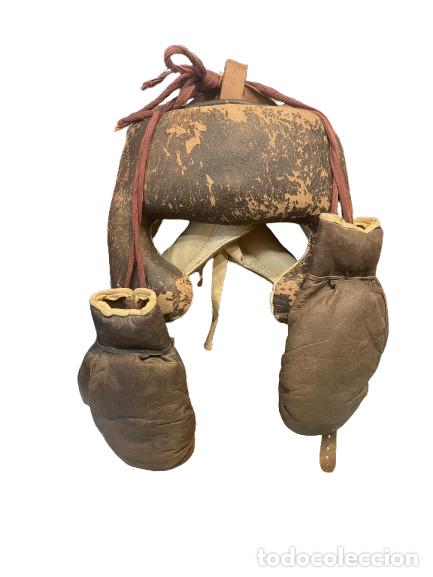 Vintage: Guantes y casco de Boxeo 1950