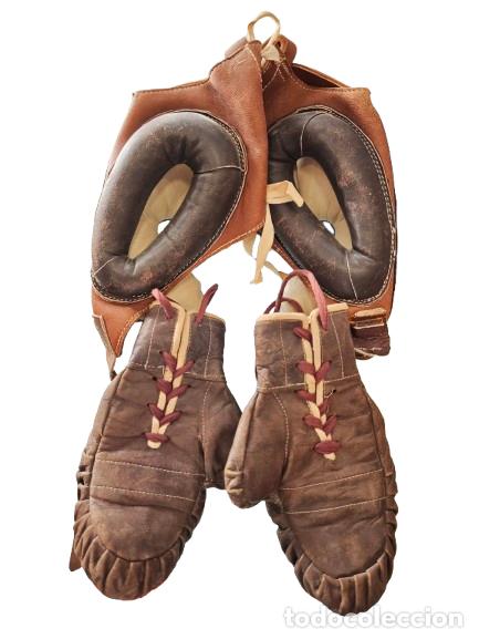 Vintage: Guantes y casco de Boxeo 1950 - Foto 2