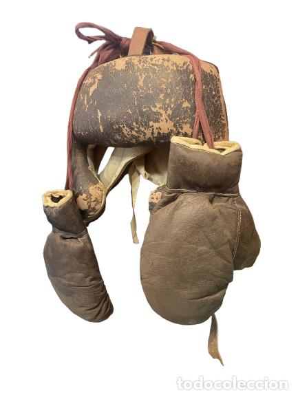 Vintage: Guantes y casco de Boxeo 1950 - Foto 3