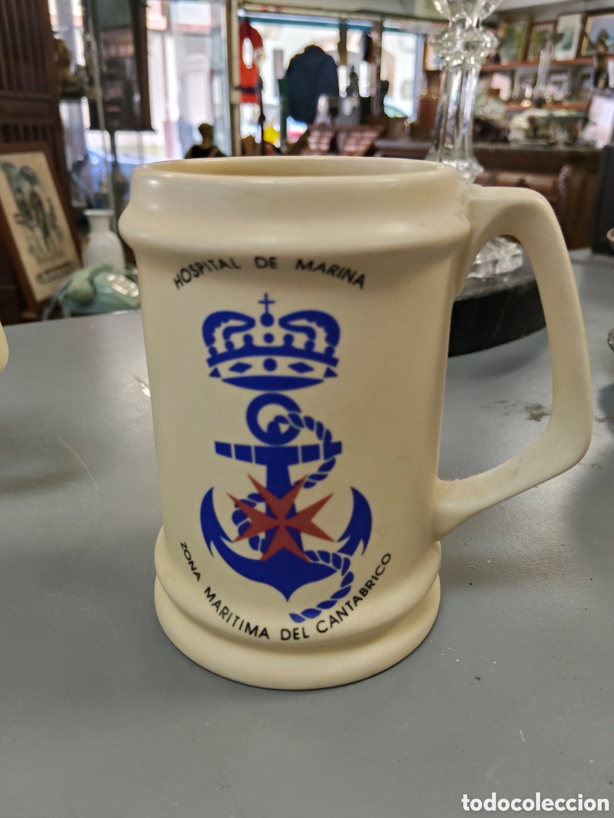 Vintage: Jarra cerveza Hospital de la Armada