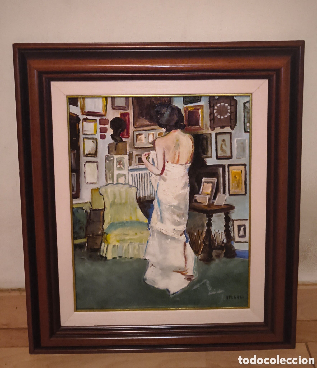 Vintage: Pintura de mujer en sala de arte