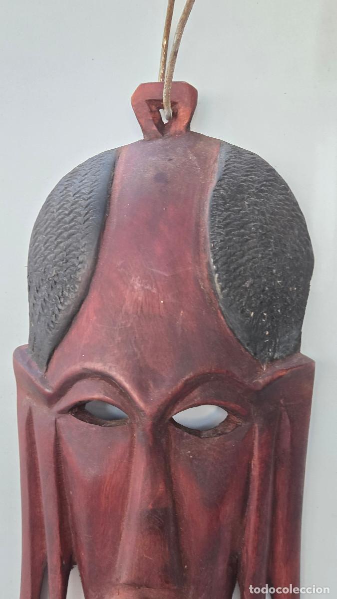 Vintage: mascara africana de madera - Foto 4