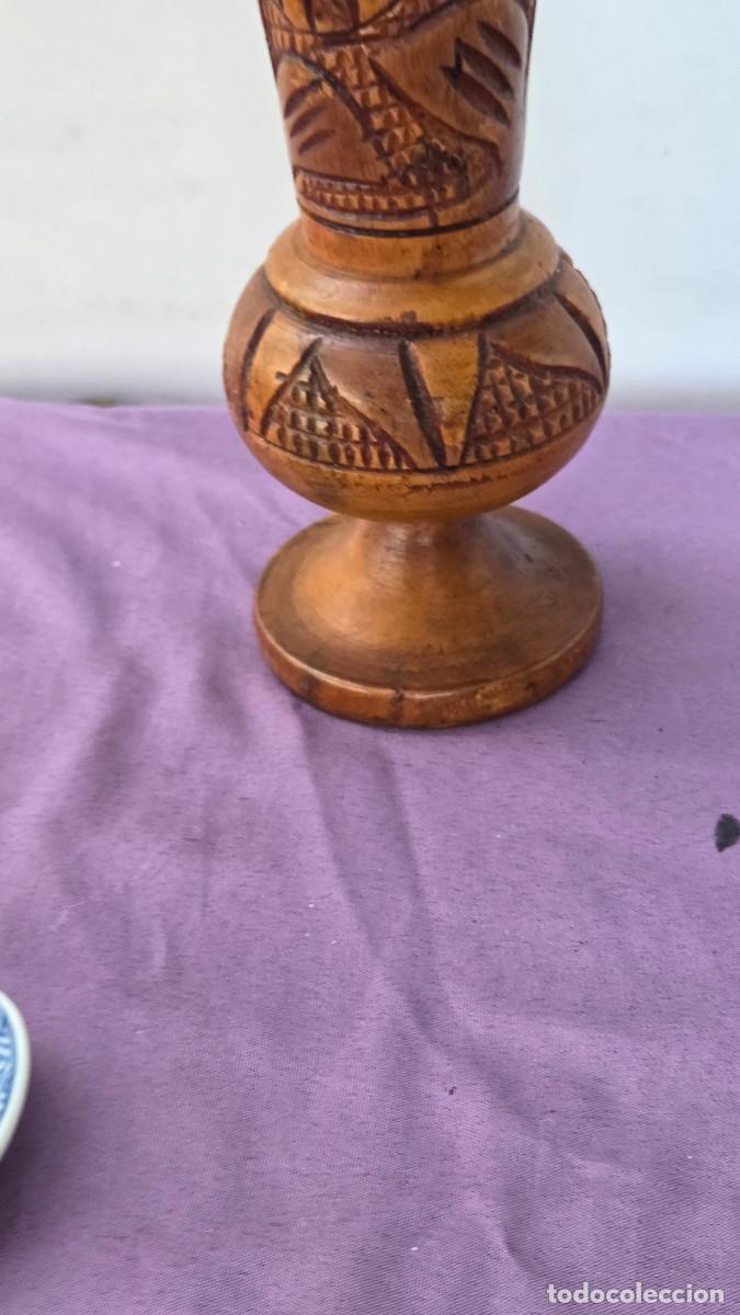 Vintage: jarron africano de madera labrada - Foto 3