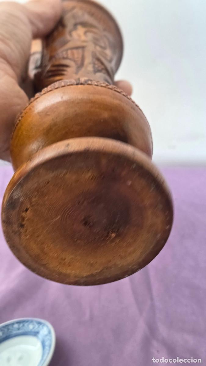 Vintage: jarron africano de madera labrada - Foto 5