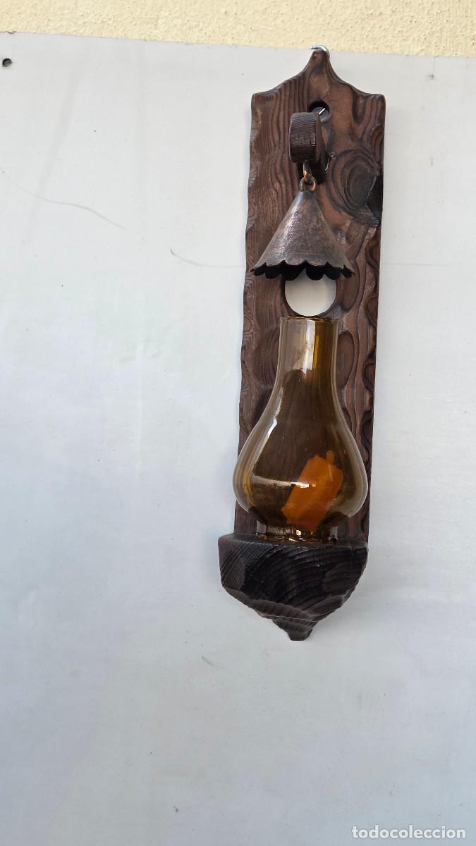 Vintage: parejas de apliques de pared madera rustica - Foto 2