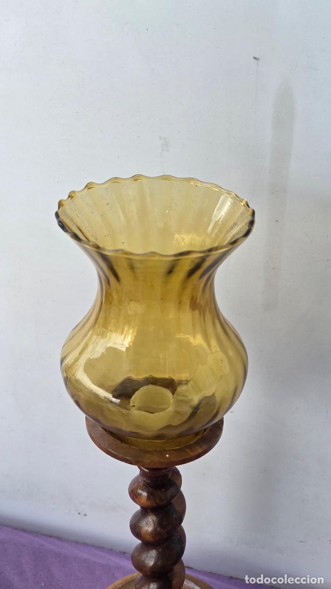 Vintage: lampara velon madera torneada - Foto 2