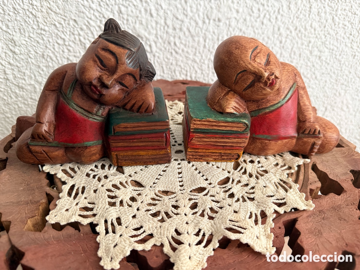 Vintage: Sujeta libros madera