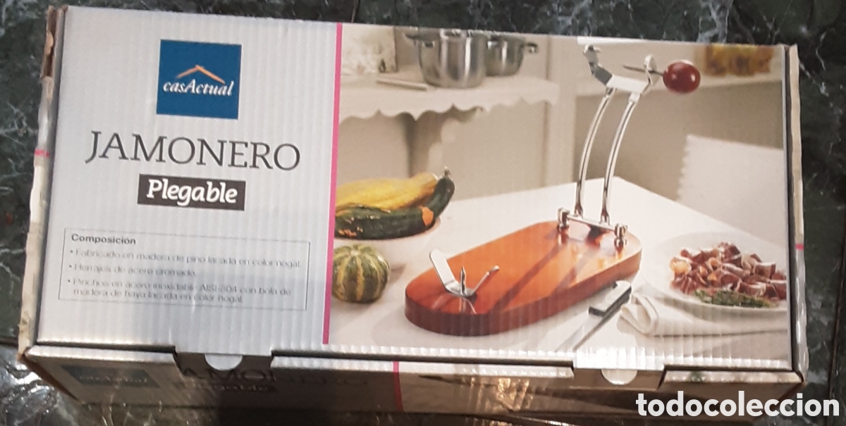 Vintage: Jamonero plegable casactual. Madera de pino lacada. Sin abrir