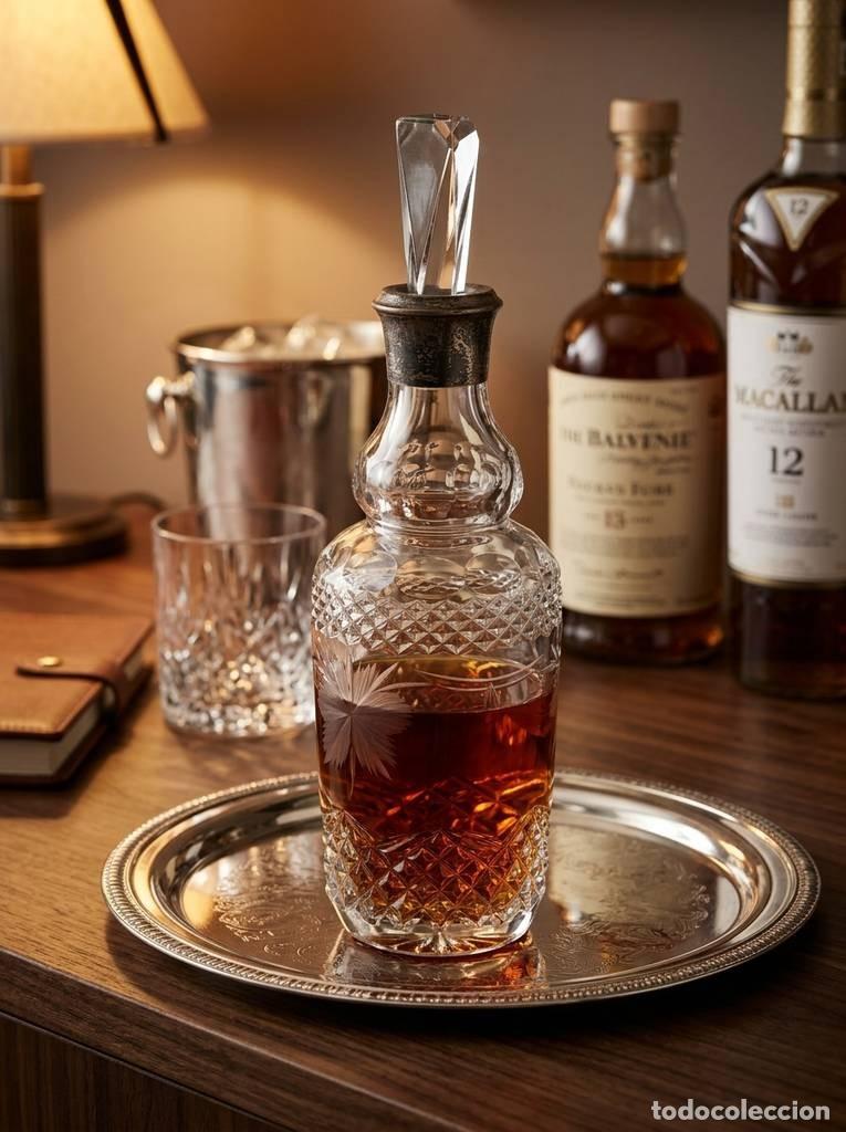 Vintage: LICORERA DE CRISTAL TALLADO