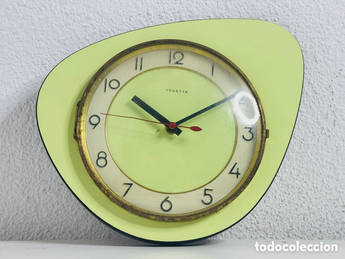 Vintage: Vedette Kitchen Wall Clock 1970s No Funciona - Foto 2